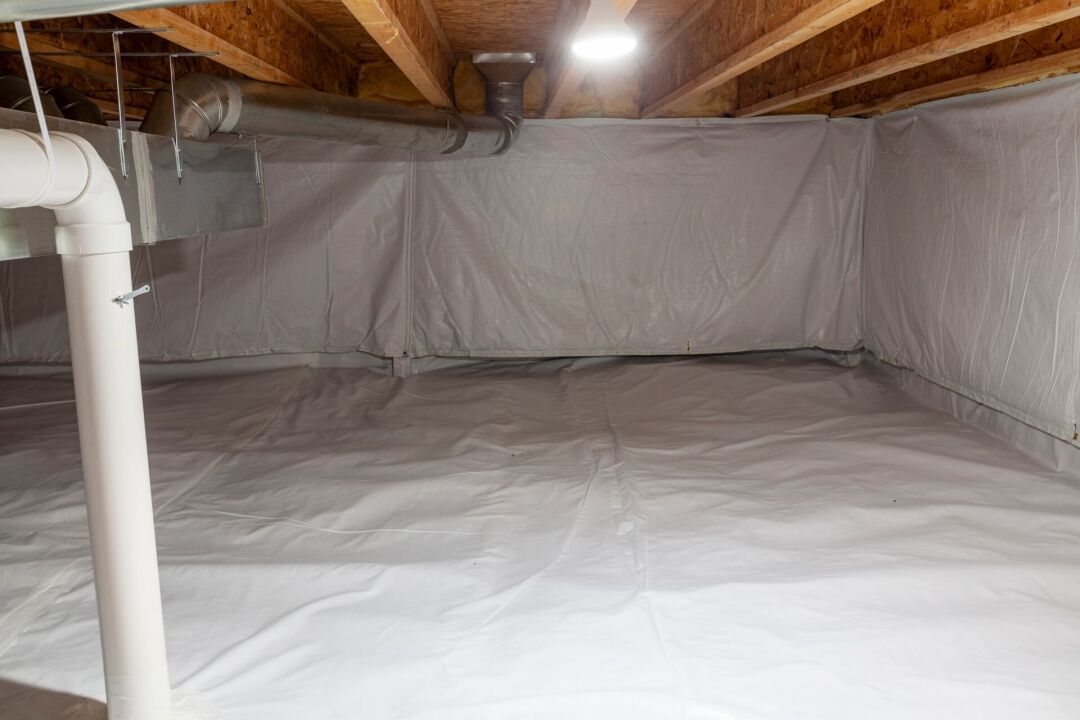 photo of a basic crawl space encapsulation job